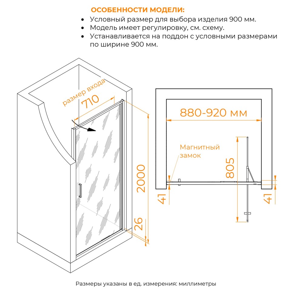 Душевая дверь RGW SV-05-2Gb 900 (703205209-156)
