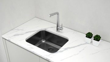 Мойка VELLO 53 UNI, нерж. сталь, VE53-MBN, матовый черный NANO-PVD, 533х433мм, Paulmark