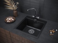 Мойка KANTE 50, IT-GRANIT, PM105152-BLM, черный металлик, 510х520, Paulmark