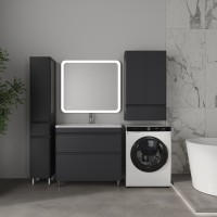 Тумба напольная STYLELINE "Атлантика 90", Люкс Плюс графит с раковиной Атлантик 90  