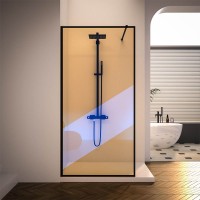 Душевая перегородка Veconi Korato KR-81BC, 1000x2000, черный матовый, хамелеон
