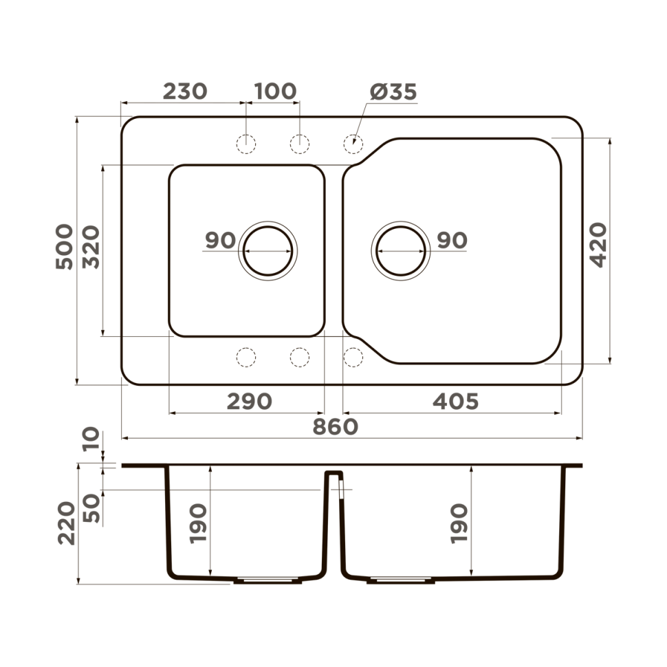 Кухонная мойка Omoikiri Maru 86-2-BE Tetogranit/ваниль