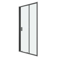 Дверь в нишу Niagara Eco NG-651-9AB (90х190) черный,стекло прозрачное,1 место