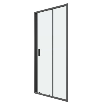Дверь в нишу Niagara Eco NG-651-9AB (90х190) черный,стекло прозрачное,1 место