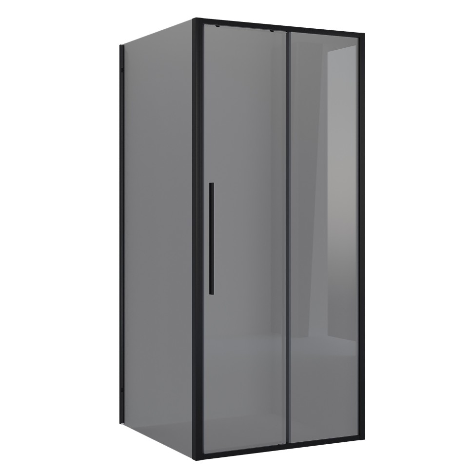 Душевое ограждение Niagara Nova NG-85-10TB-TB80-34 (100х80х195) прямоугольник,черный матовый,дверь раздвижная,стекло тонированное,2 места