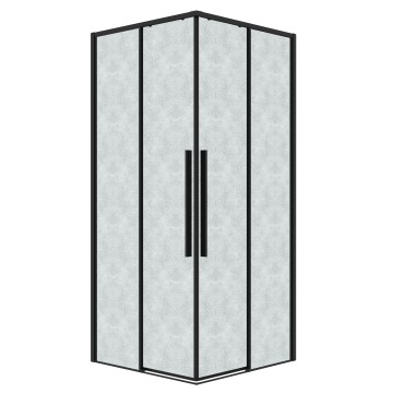Душевое ограждение Grossman Galaxy 300.K33.01.1010.21.02 (100х100х195) квадрат,раздвижная,черный матовый,стекло шиншилла, 1 место