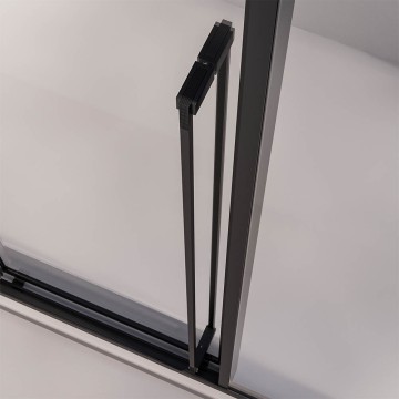 Душевая дверь раздвижная Premium Prato 300 B-R, 1500х2000, черный матовый, стекло прозрачное