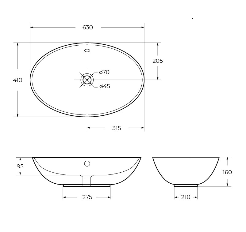 Накладная раковина BelBagno BB1104