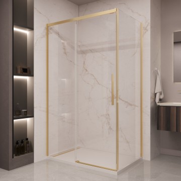 Душевой уголок Стелла (Stella) VSR-1ST1016CLG, 1600*1000, брашированное золото, стекло прозрачное