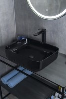 Раковина Gid BL1304 53351 накладная черная глянцевая 50x39x13