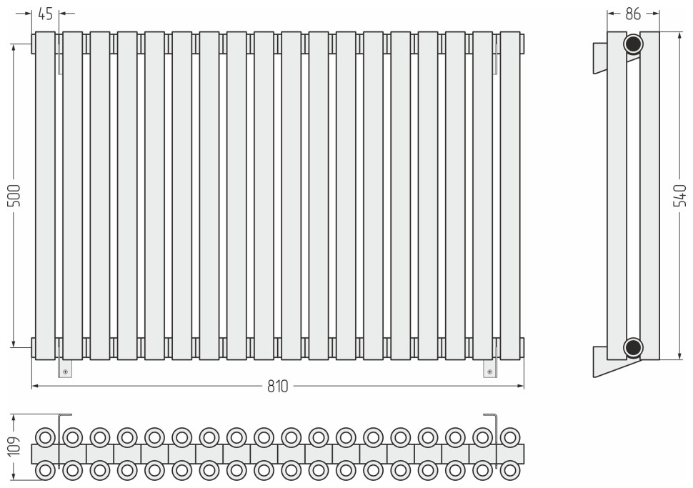 Эстет-00 500х810 18 секций