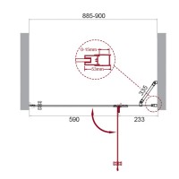 Душевая дверь BelBagno KRAFT-60/30-C-Cr-R
