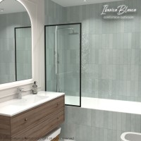 Шторка для ванны IBERICA BLANCA Mod.406 неподвижная прозрачное стекло/черный 70х140см (IB406.SB.140.70)