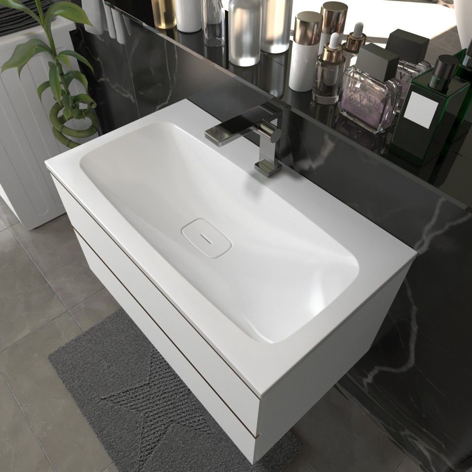 Раковина для ванной Uperwood Smile 80 см, белая глянцевая