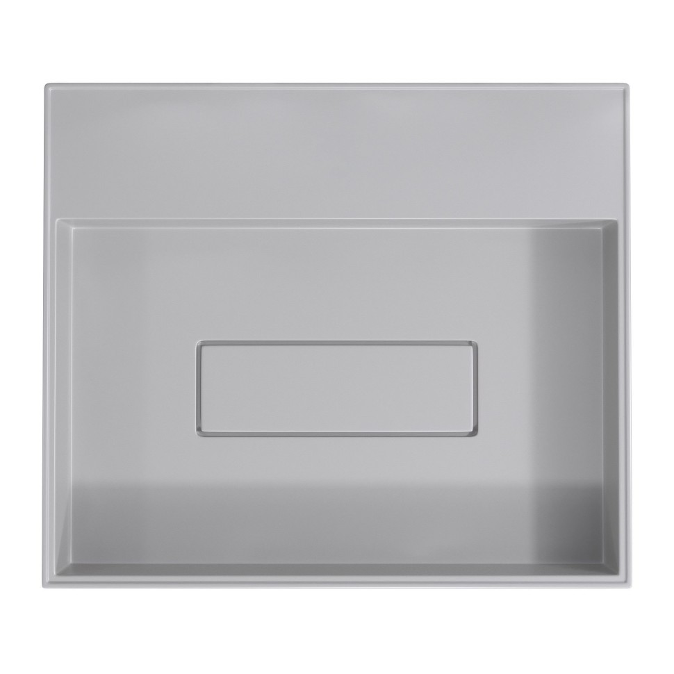 Раковина накладная прямоугольная, Uperwood Tanos Quartz 50 см, без отверстия для смесителя, белая, жасмин