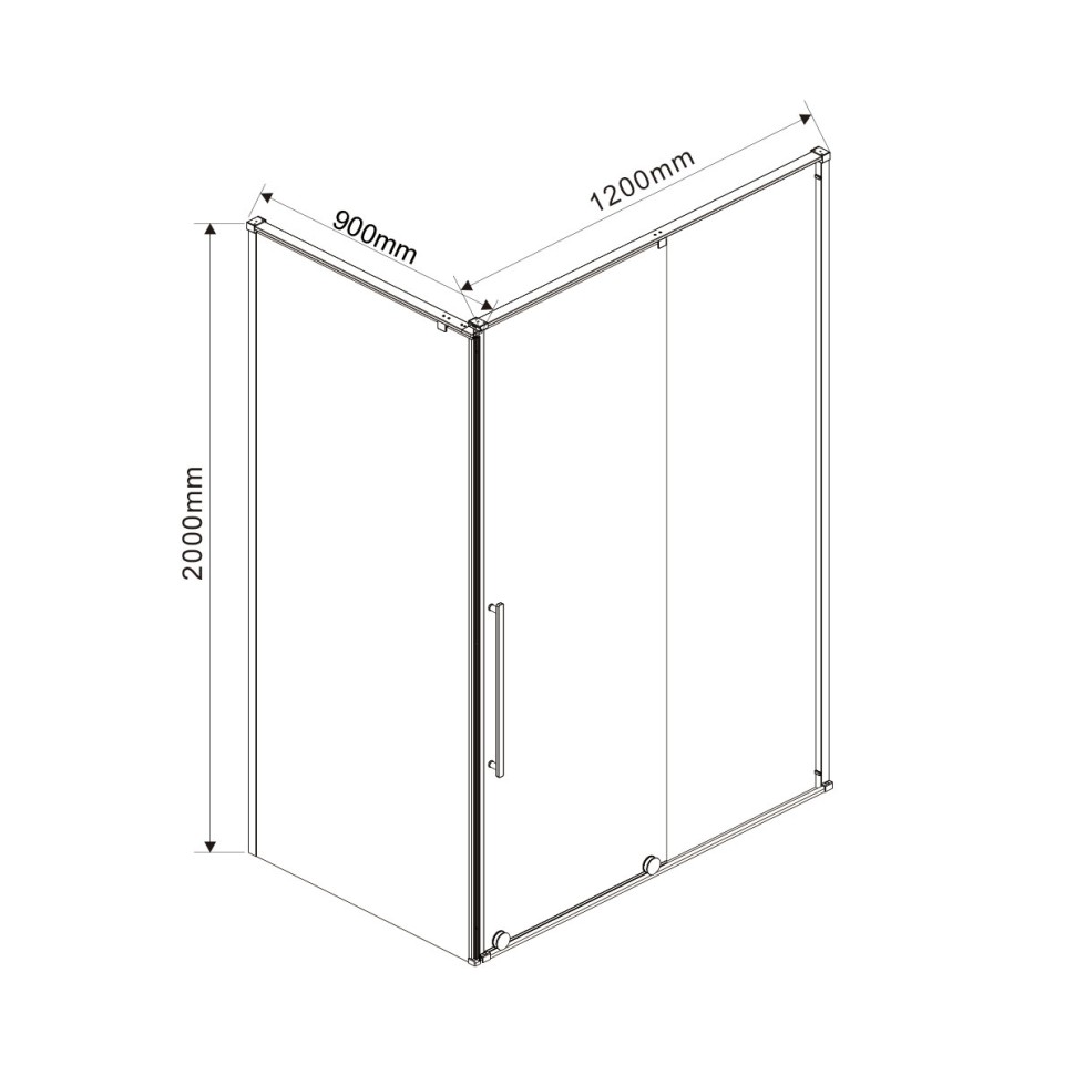 Душевой уголок Arno VSR-1A9012CL, 1200*900, хром, стекло прозрачное
