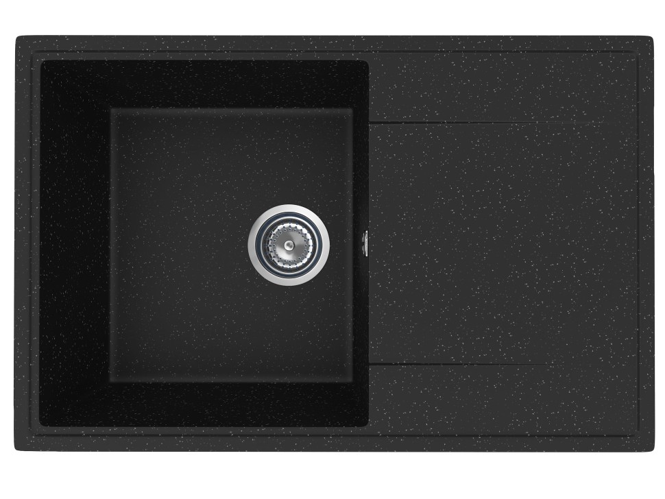 Кухонная мойка из искусственного камня Uperwood ECON UPD-507-004, прямоугольная, черная матовая