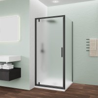 Душевой угол Veconi Ottimo P30SP B, 800х700х1900 черный матовый, стекло матовое