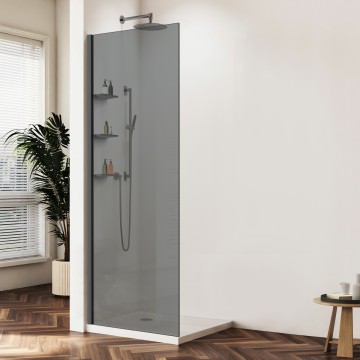 Душевая перегородка Волк-Ин (Walk-In) VSW-1HWS110CGGM, 1100*2000, вороненая сталь, стекло тонированное