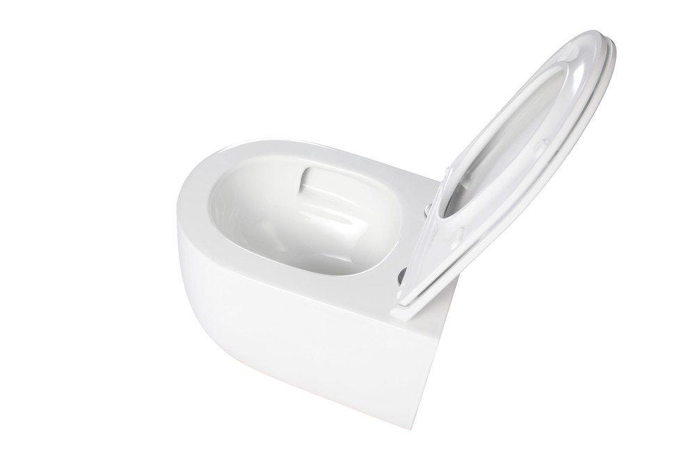 Унитаз подвесной Evo VT1-64ST Tornado, цвет белый, ультратонкое сиденье soft-close