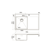 Кухонная мойка Omoikiri Akisame 78-L-GM нерж. сталь/вороненая сталь