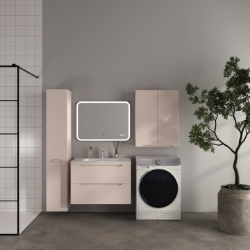 Тумба подвесная STYLE LINE "Марелла 80" (2 ящ.) Люкс Плюс антискрейтч карамель с раковиной Марелла Люкс 800х400