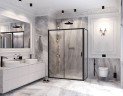 Душевое ограждение Ambassador Forsa 17021221AB-90AB (150х90х200) прямоугольник,черный,стекло прозрачное,раздвижная,2 места