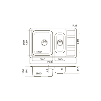 Кухонная мойка Omoikiri Sagami 79-2-IN нерж. сталь/нержавеющая сталь