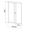 Дверь в нишу Niagara Eco NG-631-9A (90х190) хром,стекло прозрачное,1 место