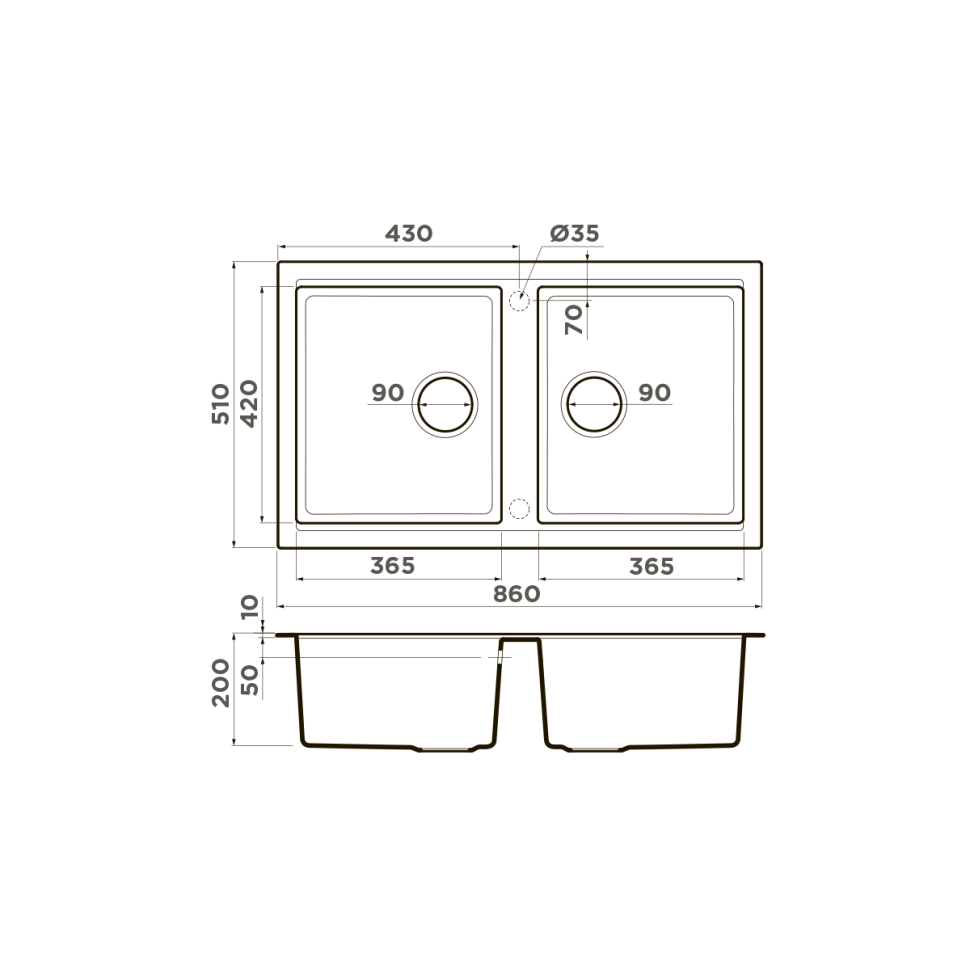 Кухонная мойка Omoikiri Tedori 86-2-SA Tetogranit/бежевый