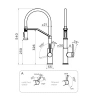 Смеситель для кухни Omoikiri Makkari 2 Plus-SB-BN-BL латунь/нержавеющая сталь/черный