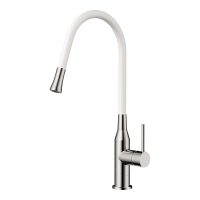 Смеситель для кухни Omoikiri Yatomi-BN-WH латунь/нержавеющая сталь/белый