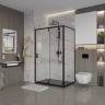 Душевое ограждение Niagara Nova NG-83-11AB-A70B (110х70х195) прямоугольник,черный,дверь распашная,стекло прозрачное,2 места