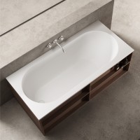 Ванна из искусственного камня Vincea VBT-8SB1-1500, 1500*750*471, встраиваемая, белая матовая