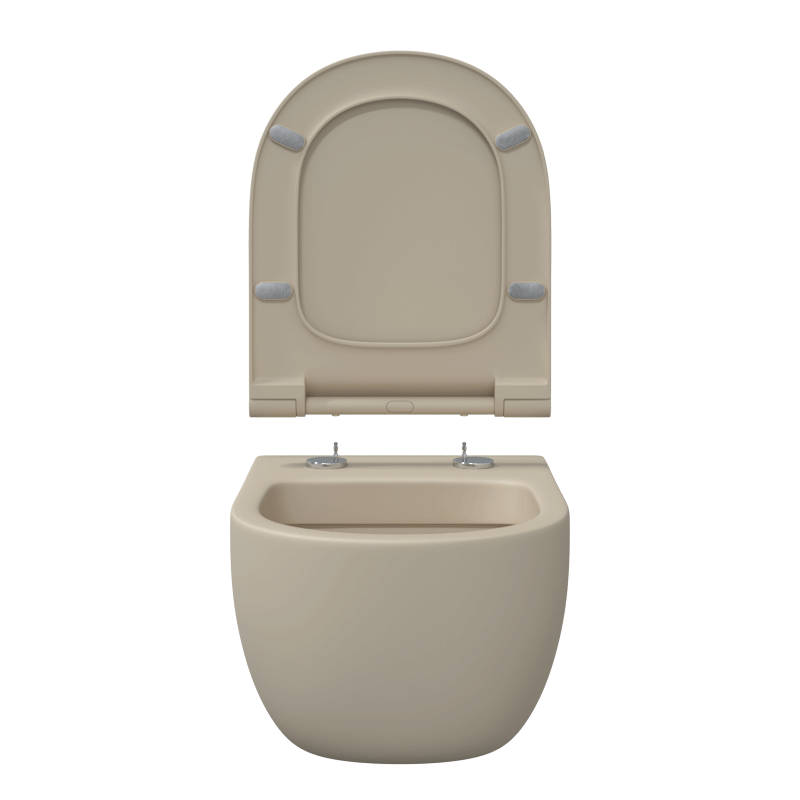 Унитаз подвесной BERGES EGO XL, матовый жасмин, микролифт, быстросъёмное