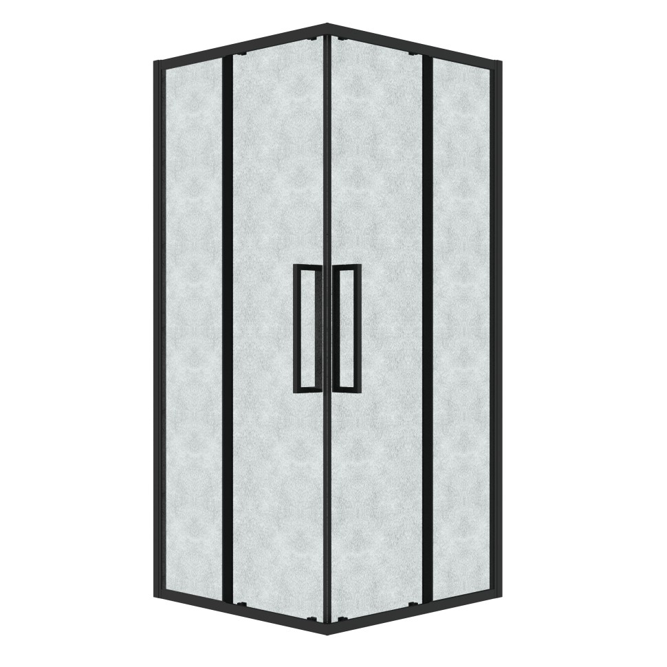 Душевое ограждение Grossman Cosmo 301.K33.02.8080.21.02 (80х80х195) четверть круга,раздвижная,черный матовый,стекло шиншилла, 1 место