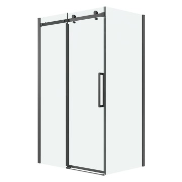 Душевое ограждение Grossman Classic 100.K33.04.130.42.00-200.K33.04.100.42.00 (130х100х195) раздвижная,графит сатин,стекло прозрачное,2 места
