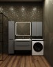 Тумба подвесная STYLE LINE "Бергамо мини 90" (2 ящ.) Люкс антискрейтч серый, PLUS с раковиной Каре Люкс МИНИ 900х350