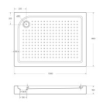 Акриловый поддон BelBagno TRAY-BB-AH-100/80-15-W-L