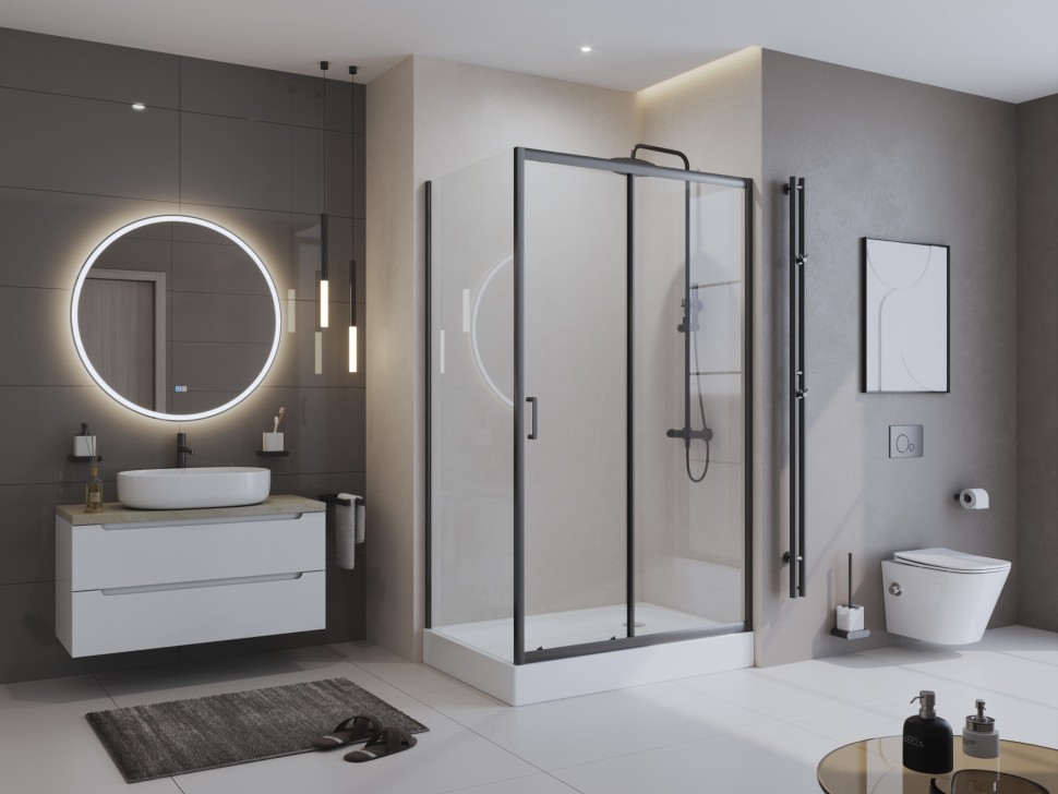 Акриловый поддон BelBagno TRAY-BB-AH-100/80-15-W-L