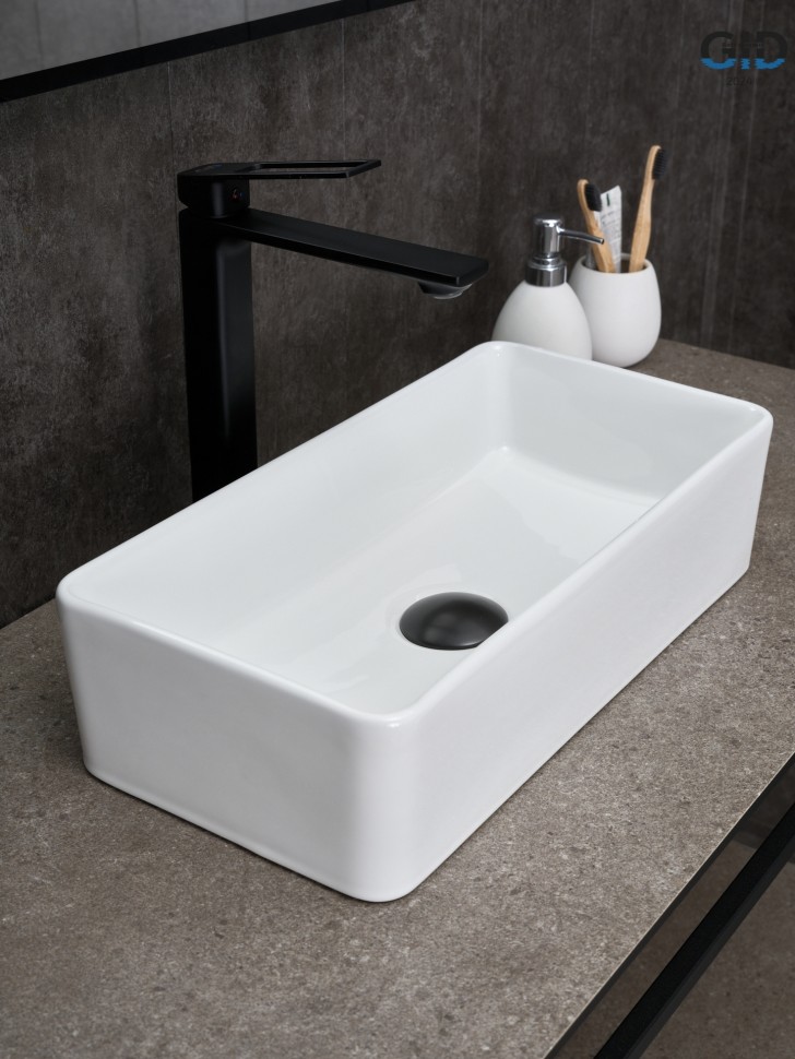 Раковина Gid N1104 51224 накладная белая 46x23x12