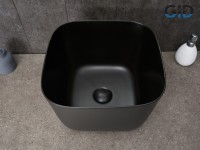 Раковина Gid N9301bg 53356 накладная черная графит 36x36x25.5