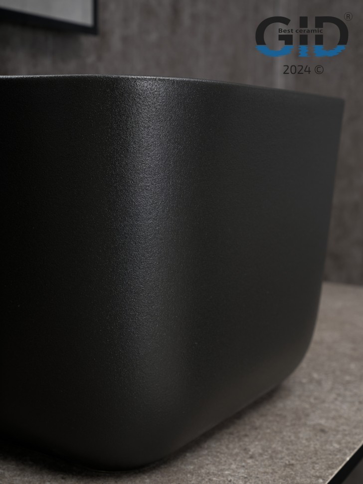 Раковина Gid N9301bg 53356 накладная черная графит 36x36x25.5