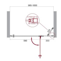 Душевая дверь BelBagno KRAFT-60/40-C-Cr-R