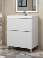 Тумба под раковину 70 см, Uperwood Tanos, напольная, белая, 2 ящика