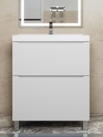 Тумба под раковину 70 см, Uperwood Tanos, напольная, белая, 2 ящика