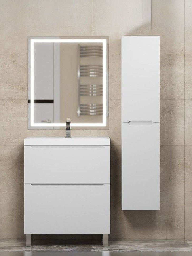 Тумба под раковину 70 см, Uperwood Tanos, напольная, белая, 2 ящика