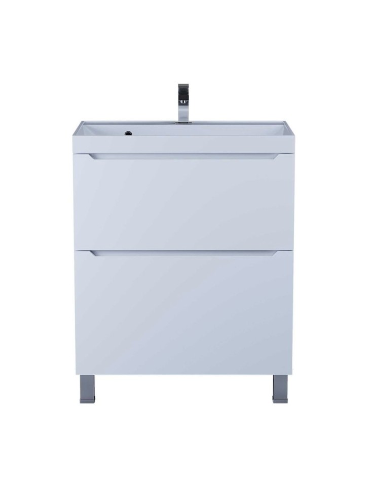 Тумба под раковину 70 см, Uperwood Tanos, напольная, белая, 2 ящика
