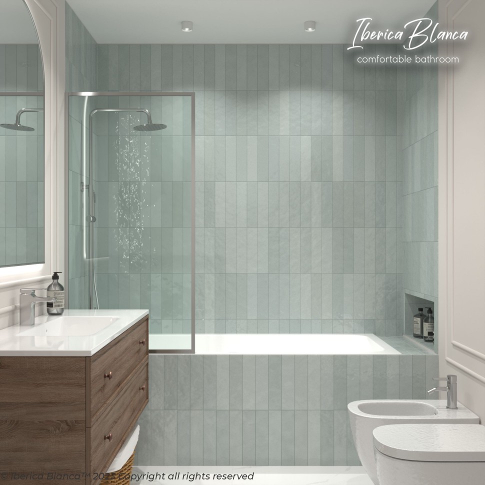 Шторка для ванны IBERICA BLANCA Mod.406 неподвижная прозрачное стекло/хром 70х140см (IB406.SC.140.70)