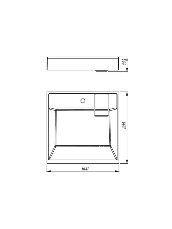 Раковина над стиральной машиной Uperwood Naomi Quartz, 60*60 см, жасмин